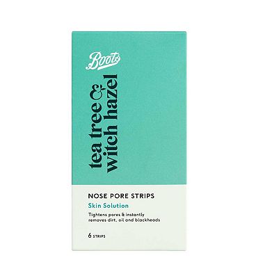 Boots Tea Tree & Witch Hazel Nose Pore Strips 6 Strips