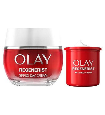 Olay Regenerist Day Face Cream SPF30 Active Firming Moisturiser & Refill bundle