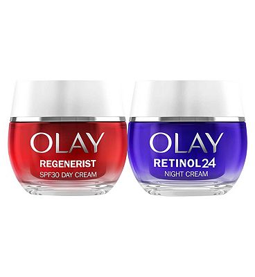 Olay Regenerist Day Face Cream SPF30 & Retinol 24 Night Cream 50ml Bundle