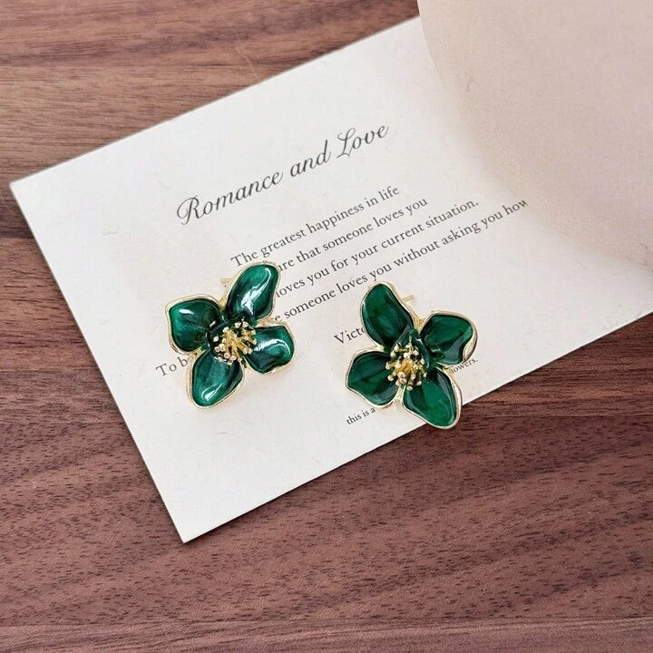 Fashion Zinc Alloy Flower Stud Earrings For Women For Daily Decoration