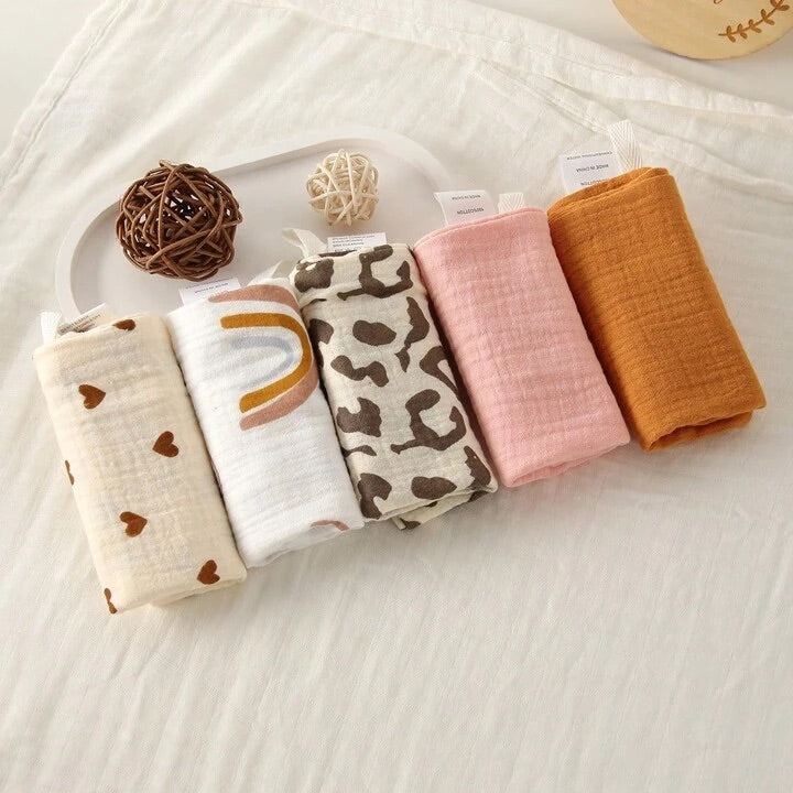 3/5 Packs Baby Muslin Washcloths For Unisex Wash Cloth Set