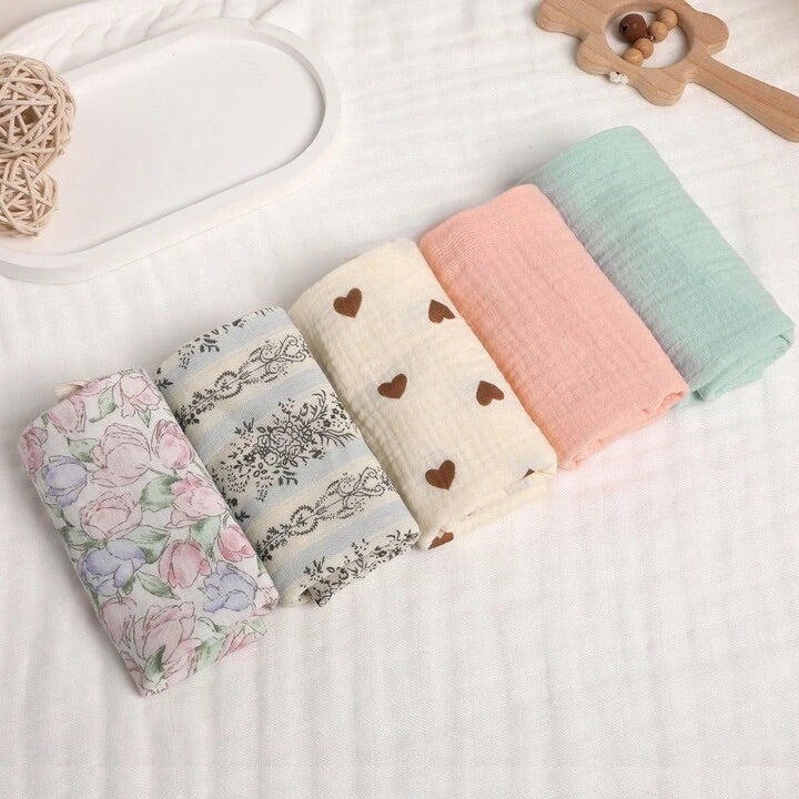 3/5 Packs Baby Muslin Washcloths For Unisex Wash Cloth Set