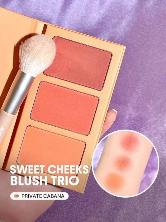 SHEGLAM Sweet Cheeks Blush Trio-Private Cabana 3-Clolor Powder Blush
