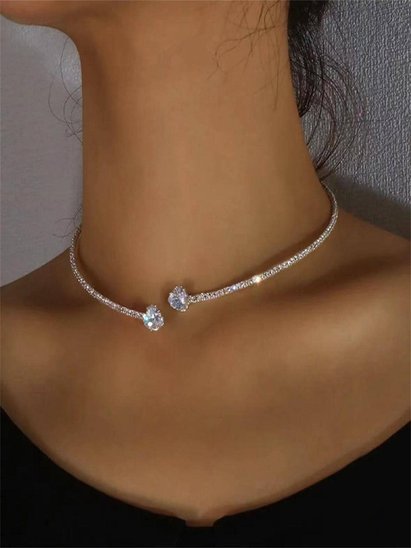 Rhinestone Cuff Choker