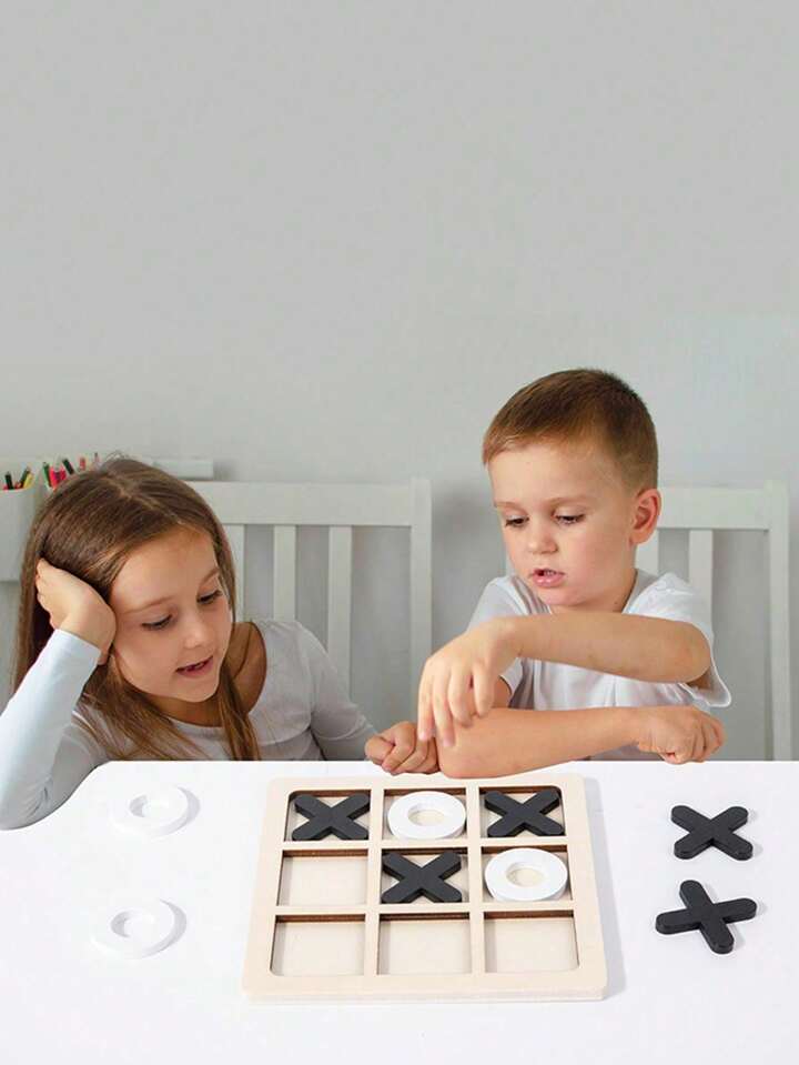 Wooden Chess Toys For Children's Puzzle Game XO Double Play