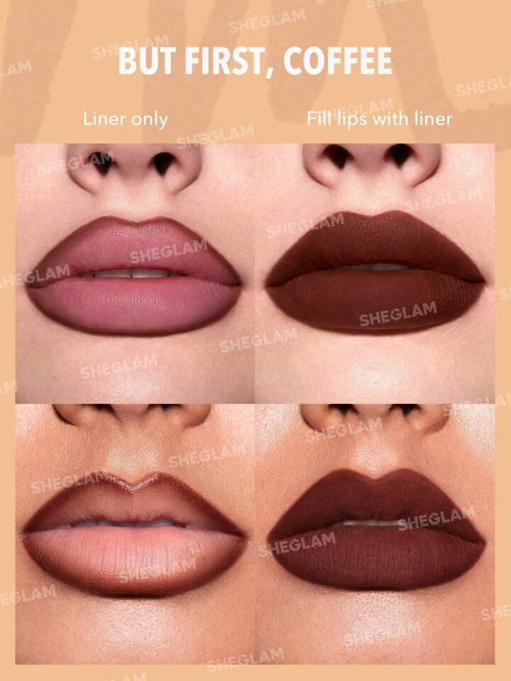 SHEGLAM So Lippy Lip Liner Set-Espresso Kisses 3 Pcs/Set Soft Matte Brown Lip Liner Pencil