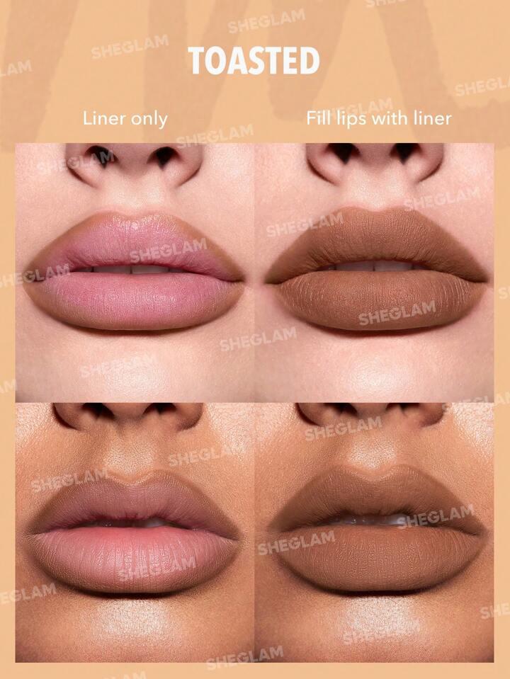 SHEGLAM So Lippy Lip Liner Set-Espresso Kisses 3 Pcs/Set Soft Matte Brown Lip Liner Pencil