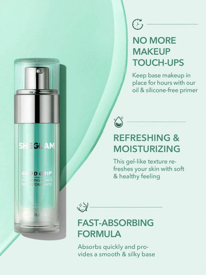 SHEGLAM Good Grip Hydrating Primer Oil Control Moisturizing Primer Gel Smooth Fine Lines Oil And Silicone-Free Face Primer