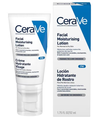 CeraVe PM Facial Moisturising Lotion Normal to Dry Skin 52ml