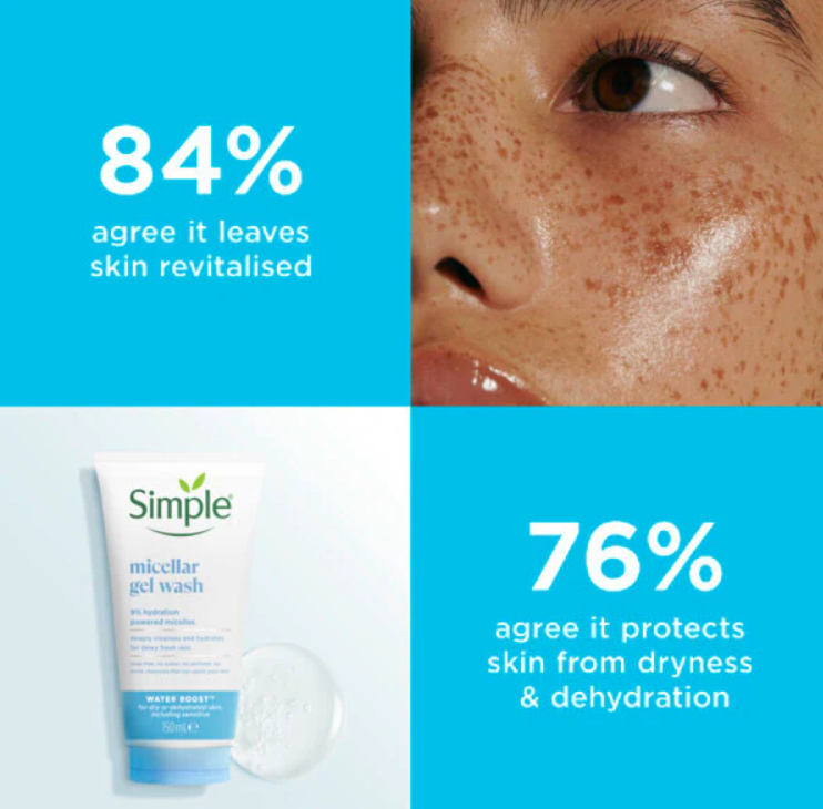 Simple Water Boost Micellar Facial Gel Facial Wash Cleanser