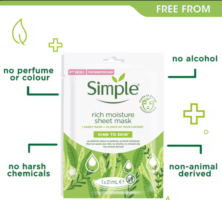 Simple Rich Moisture Sheet Mask 1 Pack