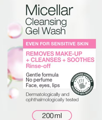 Garnier Micellar Gel Face Wash Sensitive Skin 200ml