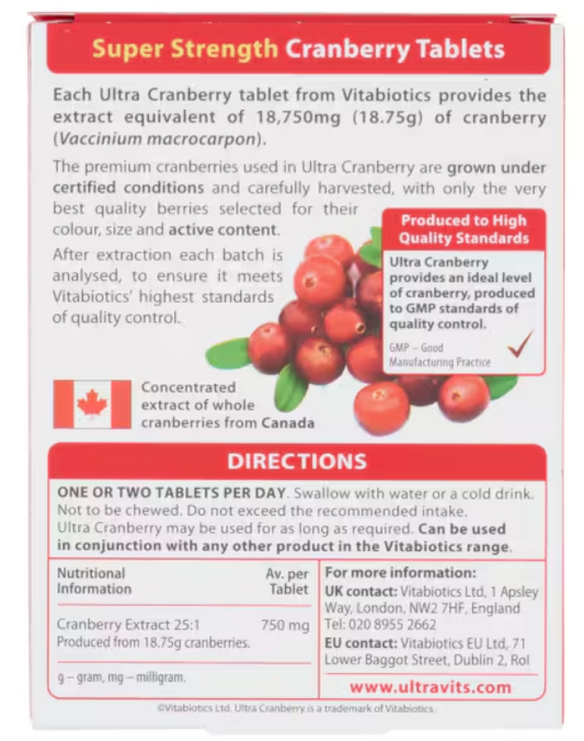 Vitabiotics Ultra Cranberry 30 Tablets