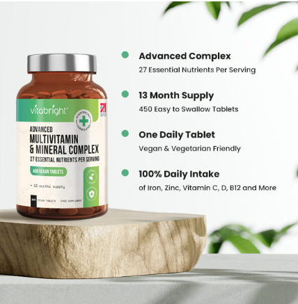 VitaBright Multivitamin & Mineral Complex 400 Vegan Tablets