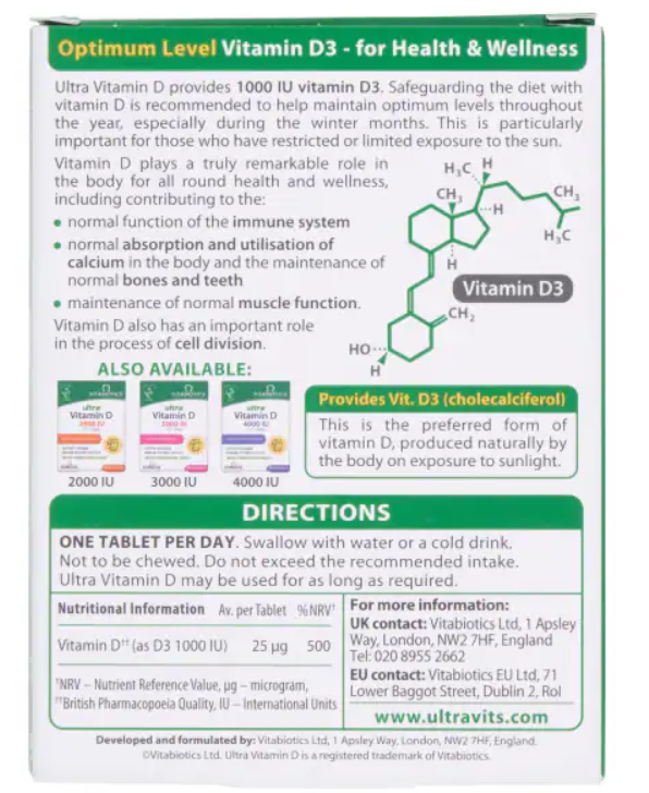 Vitabiotics Ultra Vitamin D Tablets 96s Bundle