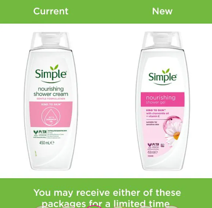 Simple Cream Nourishing Shower Gel 450ml