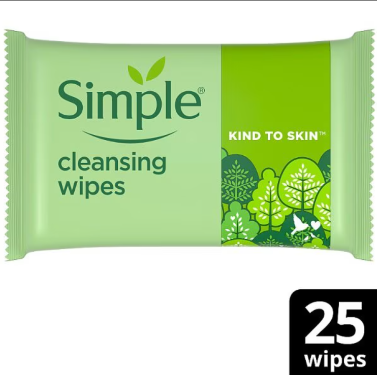 Simple Kind To Skin Cleansing Wipes Biodegradable X25 Pc