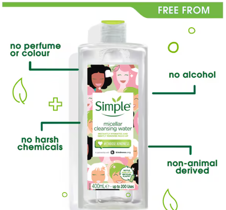 Simple X Kindness Cleansing Micellar Water 400ml