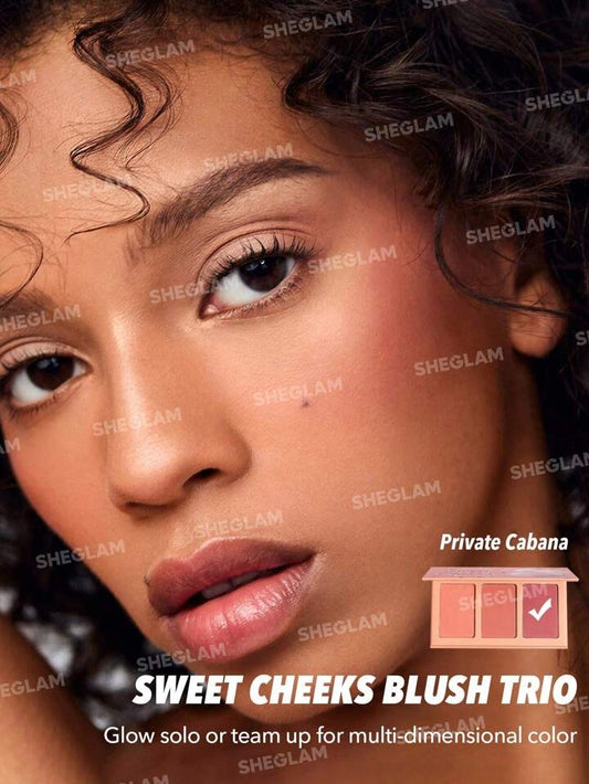 SHEGLAM Sweet Cheeks Blush Trio-Private Cabana 3-Clolor Powder Blush