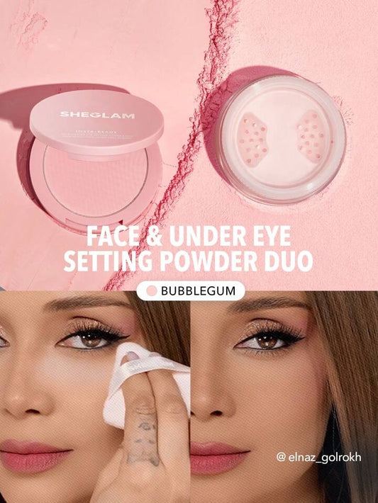 SHEGLAM Insta-Ready Face & Under Eye Setting Powder Duo-Bubblegum