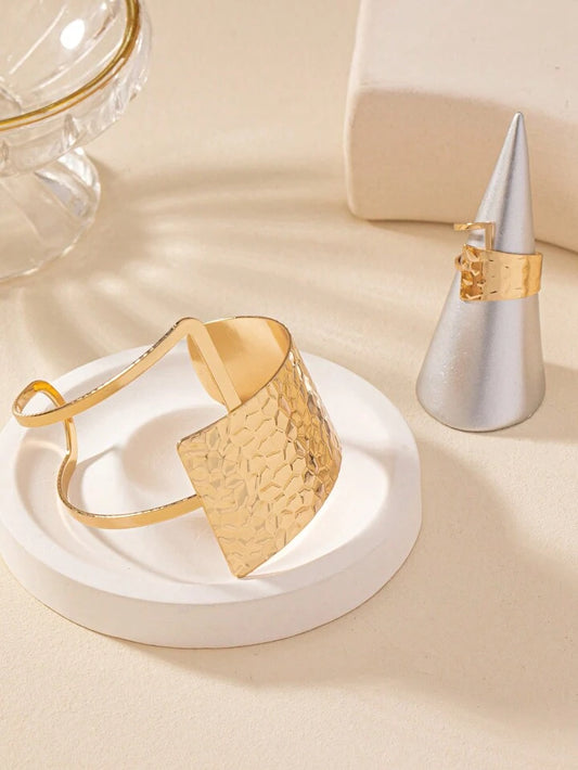 1pc Charming Geometric Bangle + 1pc Charming Geometric Ring