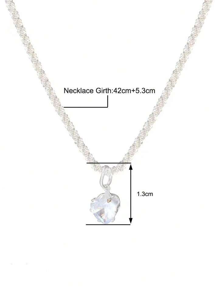 1pc Silver Single Diamond Small Pendant