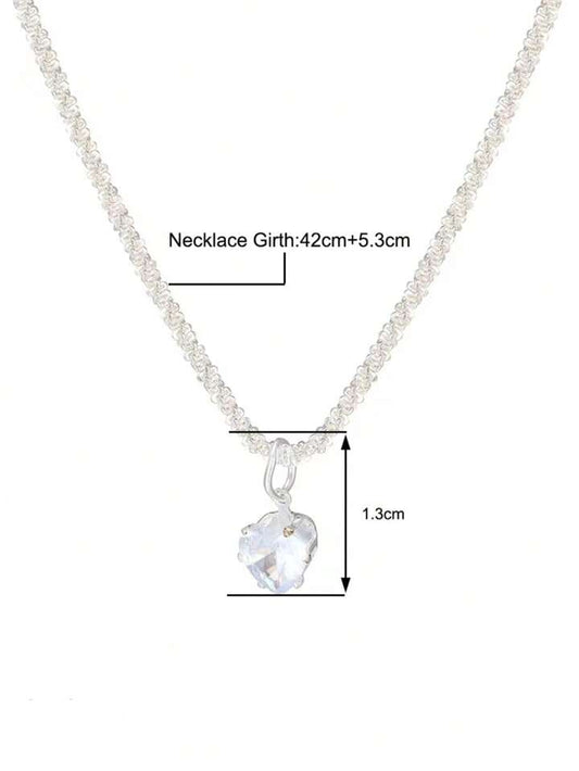 1pc Silver Single Diamond Small Pendant