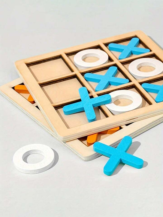 Wooden Chess Toys For Children's Puzzle Game XO Double Play