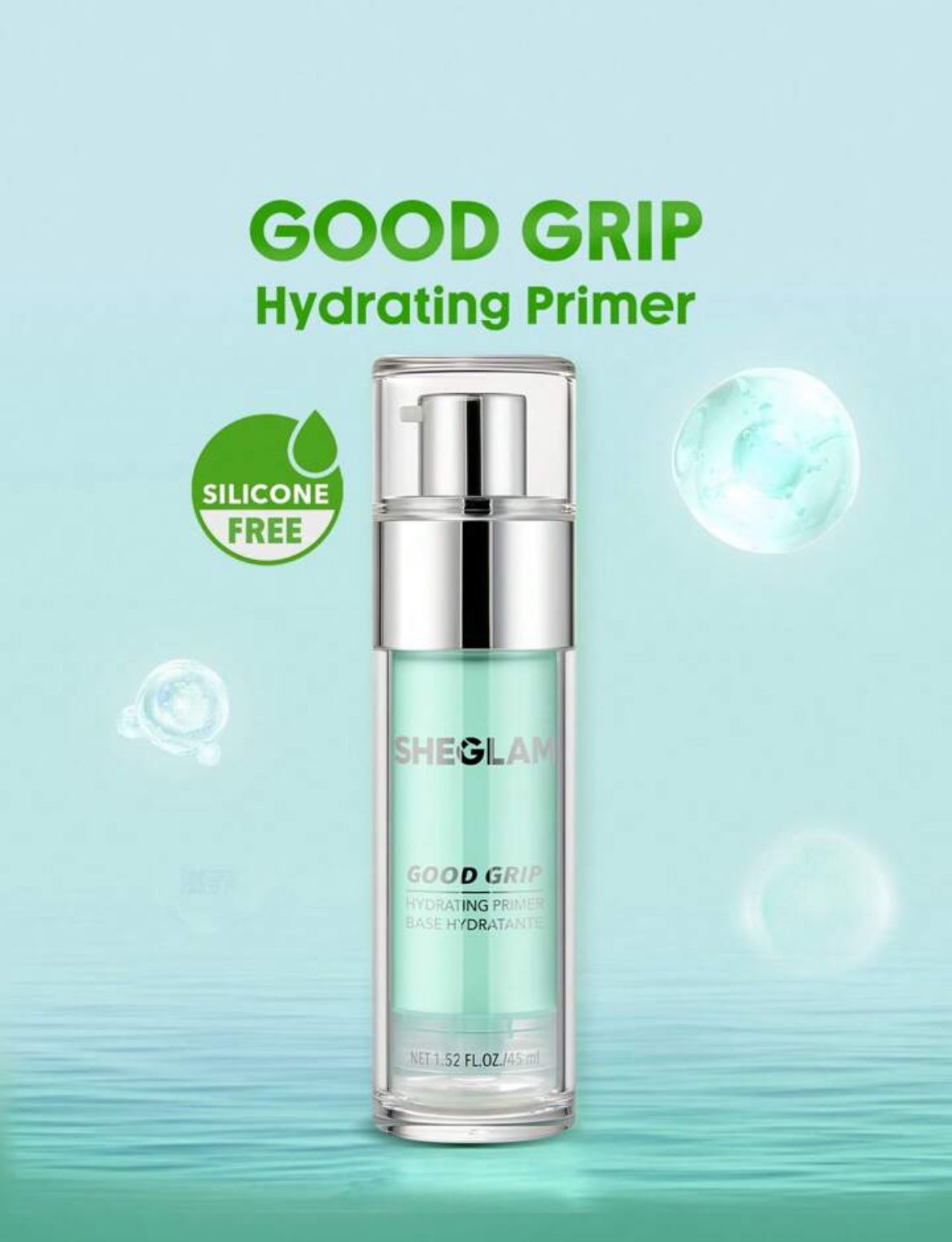 SHEGLAM Good Grip Hydrating Primer Oil Control Moisturizing Primer Gel Smooth Fine Lines Oil And Silicone-Free Face Primer