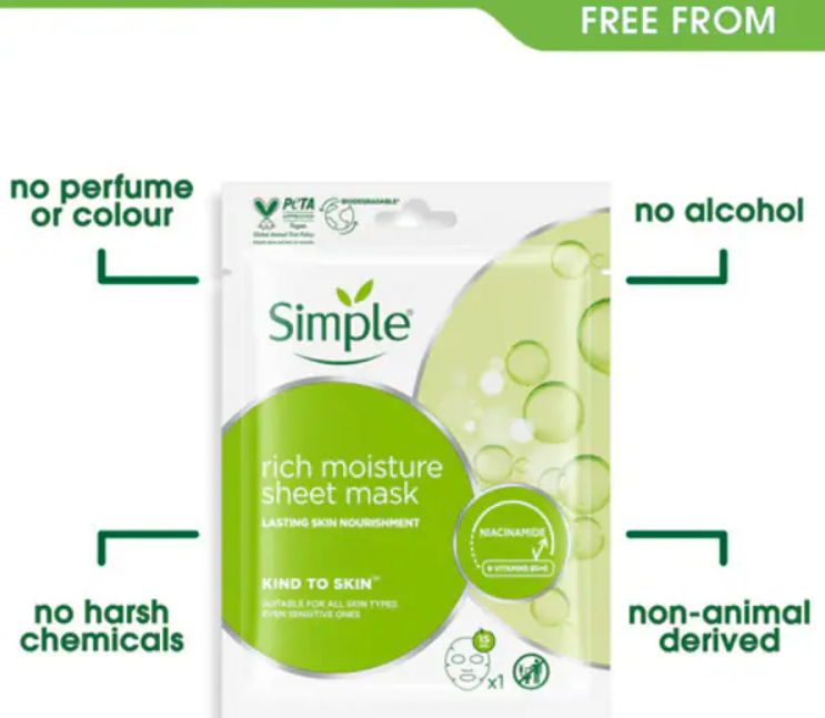 Simple Rich Moisture Sheet Mask 1 Pack