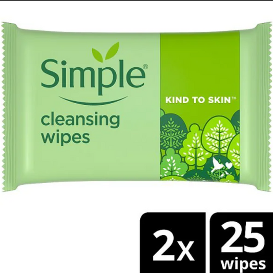 Simple Kind To Skin Cleansing Wipes Biodegradable 50 Pc