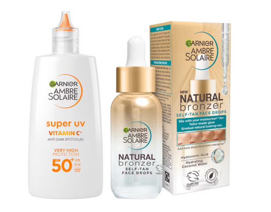 Garnier SPF50 Glow Duo: Self-Tan Drops & Vitamin Cg SPF 50