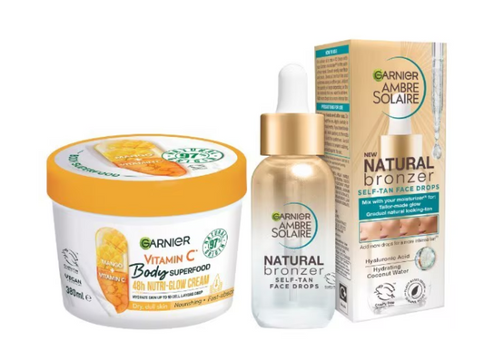 Garnier Glow Duo: Self-Tan Drops & Vitamin C Body Superfood