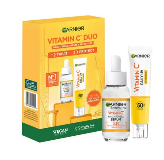 Garnier Vitamin C Duo Brightening Serum & SPF 50+ Set